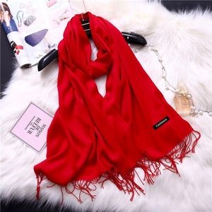 Beautiful red scarf made from cashmere